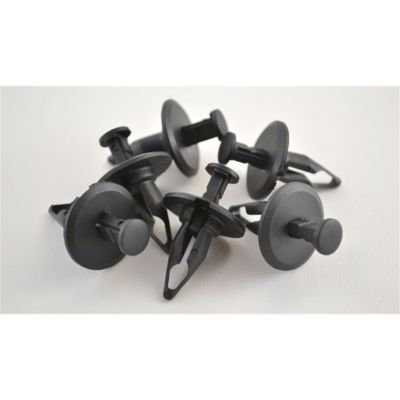 Black Nylon Bumper Fascia Retainer, Head Diameter 1" (100/Bag)