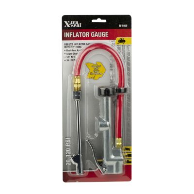 INFLAT GAUGE W/12" HOSE,DUAL FT CHK