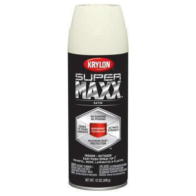Krylon Supermaxx Paint+Primer; Satin Ivory; 12 oz. Aerosol