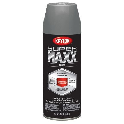 Krylon Supermaxx Paint+Primer; Gloss Smoke Gray; 12 oz. Aerosol