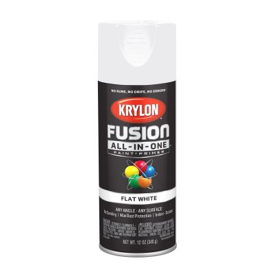 Krylon Fusion ALL-IN-ONE PAINT+PRIMER Flat White; 12 oz. Aerosol