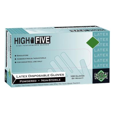 MFXL493 image(0) - HIGH FIVE LIGH POWDER INDUST GRADE LATEX GLOVES LARGE