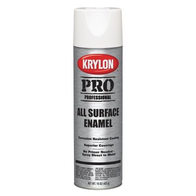 Krylon Professional All-Surface Enamel Paint; Gloss White; 15 oz. Aerosol