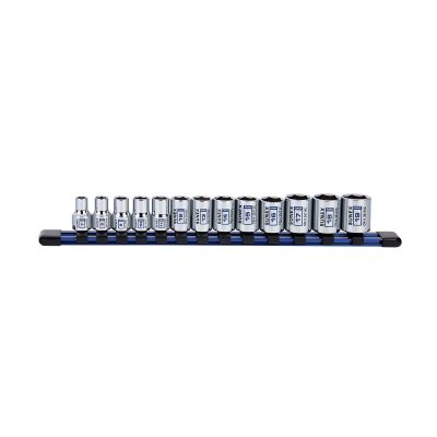 Sunex Tools 13-Piece 3/8 in. Drive Metric Standard Socket Set on Rail