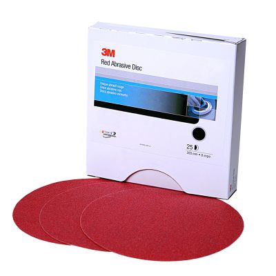 3M Red Abrasive Stikit Disc, 8" P80D, 25 Per Box