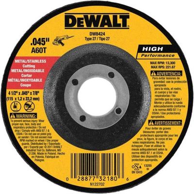 DeWalt 4.5" x 7/8" Thin Cutting Wheel Type-27