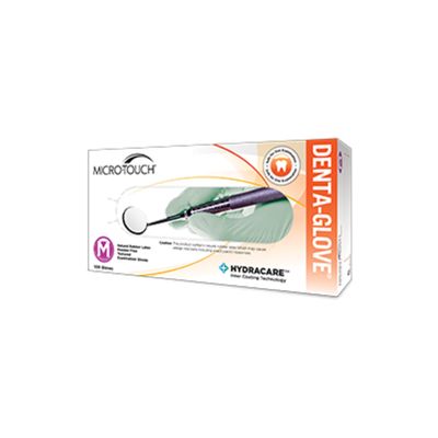 MICRO-TOUCH DENTA-GLOVE Latex HydraCare Gloves - Disposable, Powder Free, Exam Grade, Size Small (Pa
