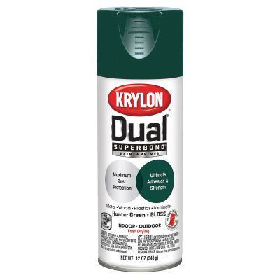 Krylon Dual Superbond Paint+Primer; Gloss Hunter Green; 12 oz. Aerosol