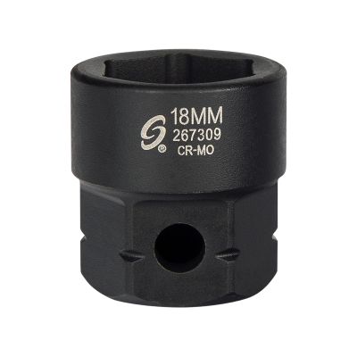 Sunex Tools 1/2 in. Drive 6-Point Low Profile Impact Socket w/ Hex Shank, 18 mm