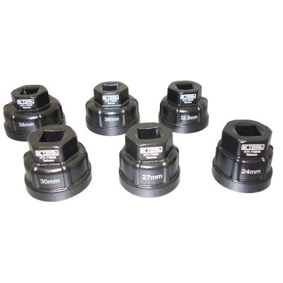 6-pc 1/2" Drive 6-Flute Aluminum Cap Wrench Set