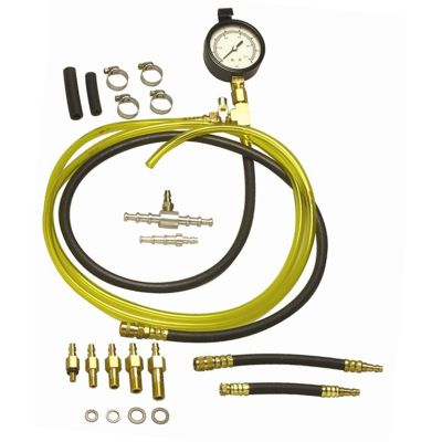 Multi-Port Fuel Injection Pressure Tester System with Quick Couplers for Domestic and Foreign Vehicles
