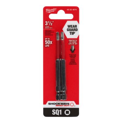 SHOCKWAVE Impact Duty? 3-1/2" SQ1 Bit 2PK
