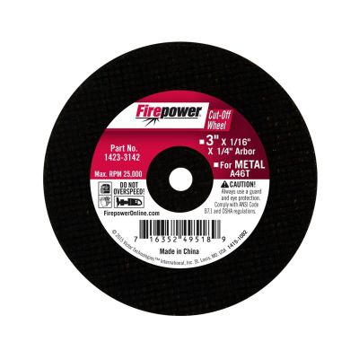 FPW1423-3142 image(0) - CUT-OFF WHEEL, 3"X1/16"X1/4"