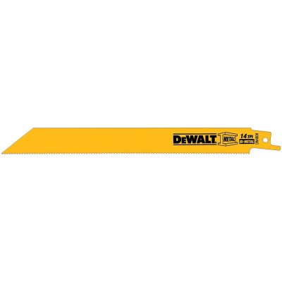 DeWalt 8" 14 TPI Straight Back Bi-Metal Reciprocating Blades (5 pack)