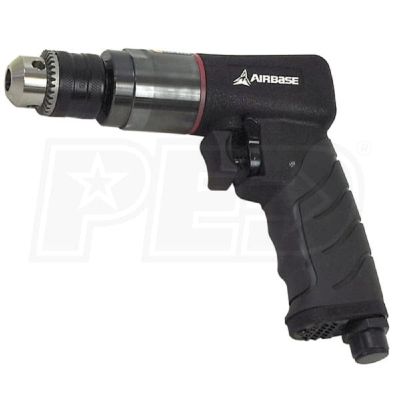 Ind 3/8" Reversible Air Drill, 6.1 CFM, 1/4" Inlet