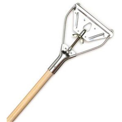 Laitner 60 in. Wooden Mop Handle for Model 485 Wet Mop Head, Metal Quick Change