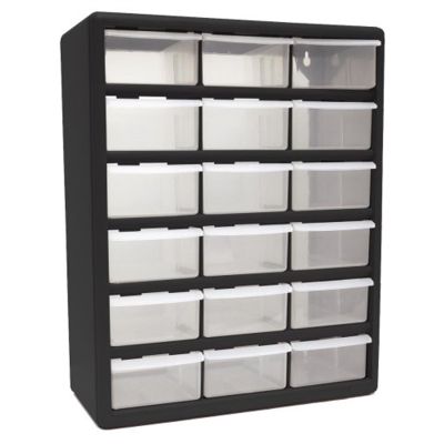 Homak Mfg. 18-Drawer Parts Organizer, Black