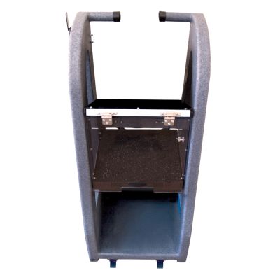 Deluxe Equipment Stand with Front Casters and Bottom Compartment