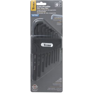 Titan 9-Piece Metric Low Profile Hex Key Set