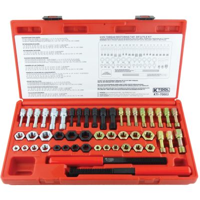 51-pc Universal Rethreading Set w/ Thread Restoring Files, Rethreading Dies and Rethreading Taps