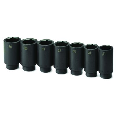 7 pc. 1/2" Drive Axle Nut Deep Impact Socket Set