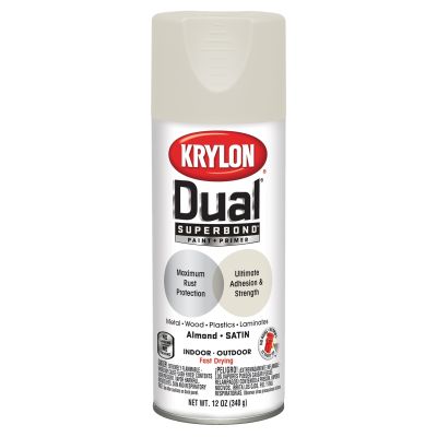 Krylon Dual Superbond Paint+Primer; Satin Almond; 12 oz. Aerosol