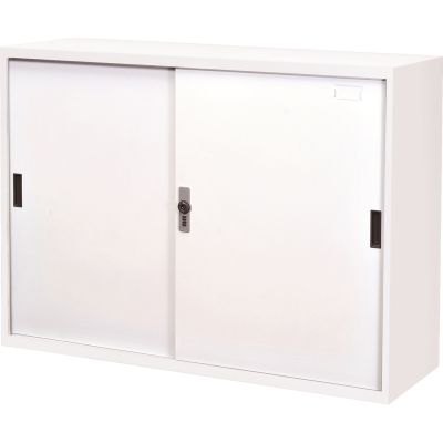 Parts Cabinet, White with Steel Doors