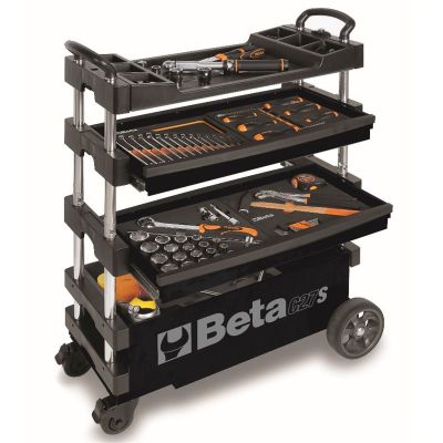 Folding Mobile Tool Cart, Black