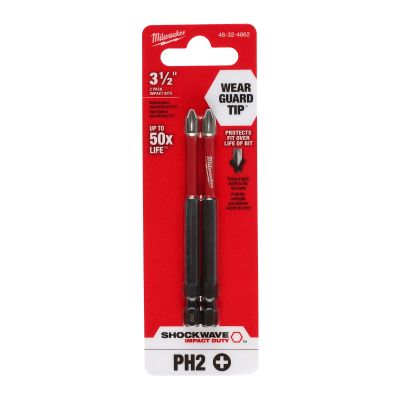 SHOCKWAVE Impact Duty? 3-1/2" PH2 Bit 2PK
