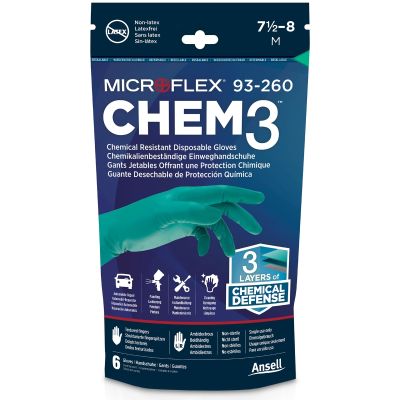 CHEM3 CHEM RESIST CHEM GLOVES XL (PACK OF 6) 6PK