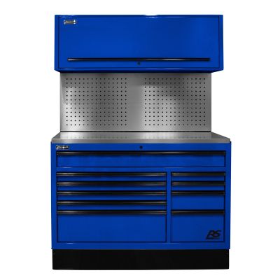 Homak Mfg. 54 in. CTS Centralized Tool Storage with Tool Board Back Splash Set, Blue