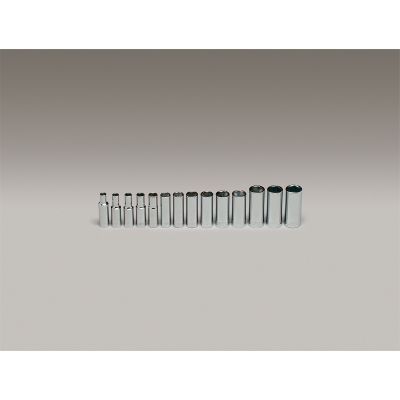 3/8"Dr 6Pt Dp MM Skt Set 14Pc