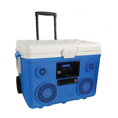 Sondpex KoolMAX 40 qt. Wheeled Cooler, Bluetooth PA System and Power Station, Blue