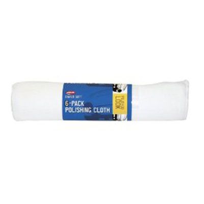 White Cotton Towels, 6 Pack, 11" x 17", Diaper Soft Polishing Cloth, Rolled