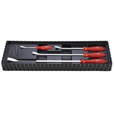 4-Piece I-Beam All-Metal Core Chrome Finish Pry Bar Set, (8, 12, 18, 24 in.)