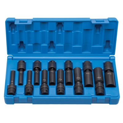 1/4" Drive 12-Piece Deep Universal Metric Set