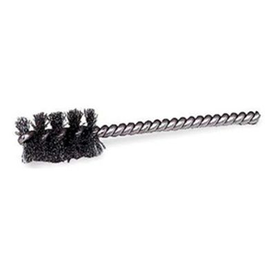 Round Power Tube Brush, 1/4" Diameter, .004 Wire Size, 3-1/2" Long, Stainless Steel Stem