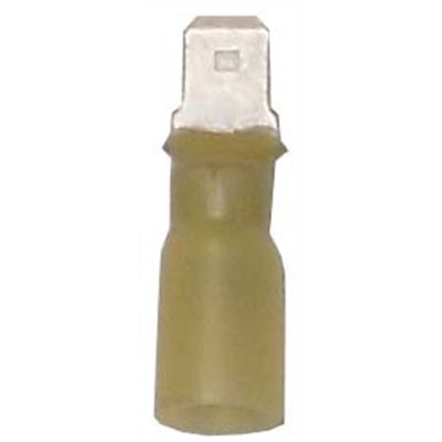 1/4" Heat Shrink Yellow Male Quick Disconnect (12-10) (100/Bag)