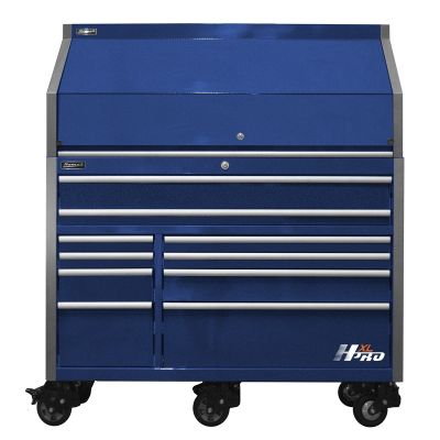 HXL Pro Series 30" Deep       18-Drawer Roller Cabinet and Top Hutch Combo -Blue