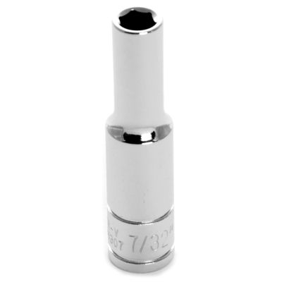 Chrome Socket, 1/4" Drive, 7/32", 6 Point, Deep