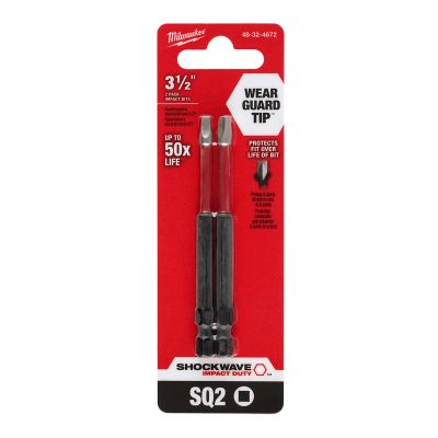 SHOCKWAVE Impact Duty? 3-1/2" SQ2 Bit 2PK