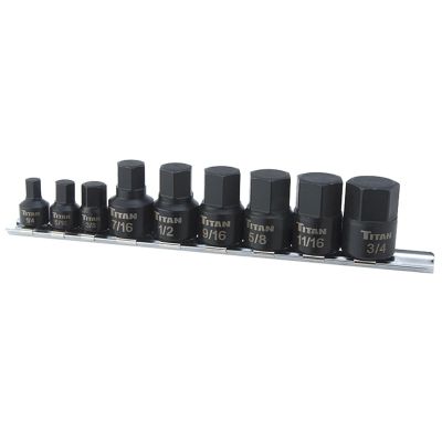 TIT16140 image(0) - 9-PC 1/4" DR STUBBY SAE HEX BI