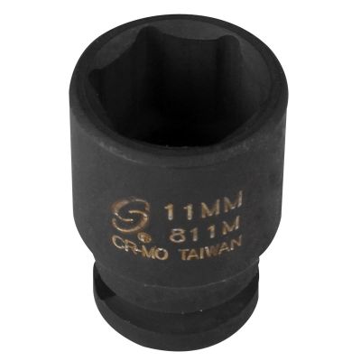 SUN811M image(0) - SOC 11MM 1/4D IMP 6PT BLK