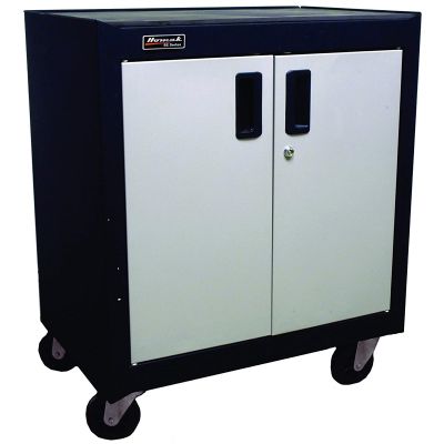 Homak Mfg. 2-Door Mobile Cabinet with Gliding Shelf, Steel