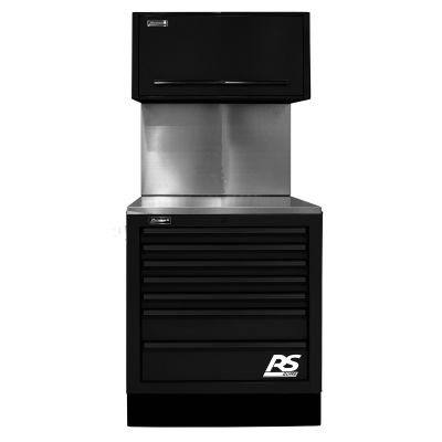 Homak Mfg. CTS Set 36 in. with Solid Back Splash, Black