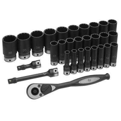 GRE82229MD image(0) - 1/2" Dr. 29pc Metric Deep Duo-Socket Set - 12 Pt.