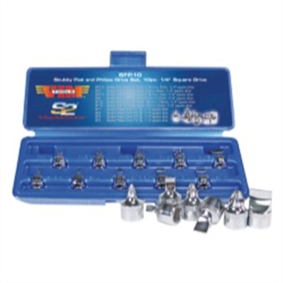 VIMSFP10 image(0) - 10 Piece 1/4" Square Drive Stubby Flat and Phillips Drive Set