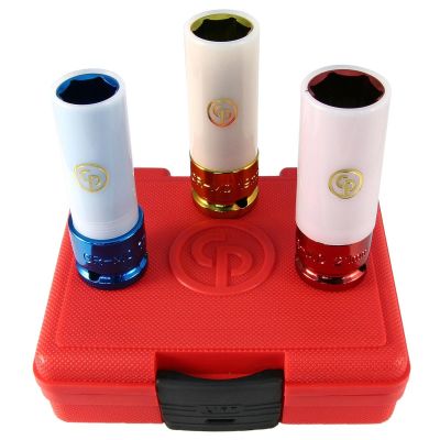 CPTSS413WP image(0) - 1/2"DR 3PC MET WHEEL NUT PROTECTOR IMPACT SKT SET