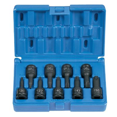 GRE1200T image(0) - 3/8" Drive 9 Piece Internal Torx Impact Driver Set