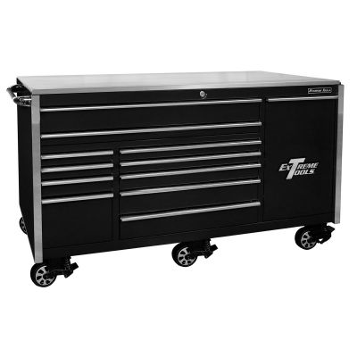 EXTEX7612RCBK image(0) - 76 in. 12-Drawer Professional Roller Cabinet, Blac